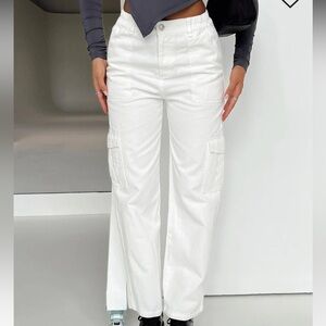 White cargo pants
